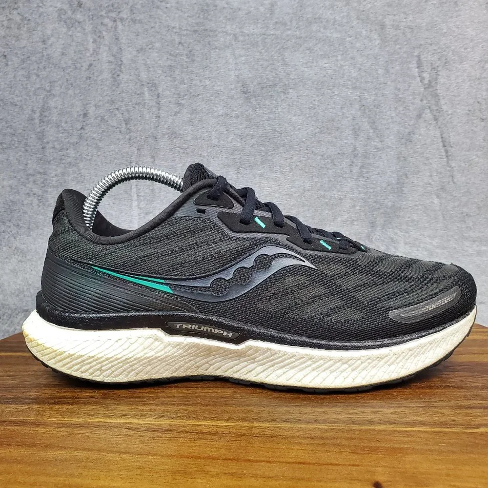 Saucony Triumph 19 Shoes Women's 9.5 Black Running Athletic Sneakers